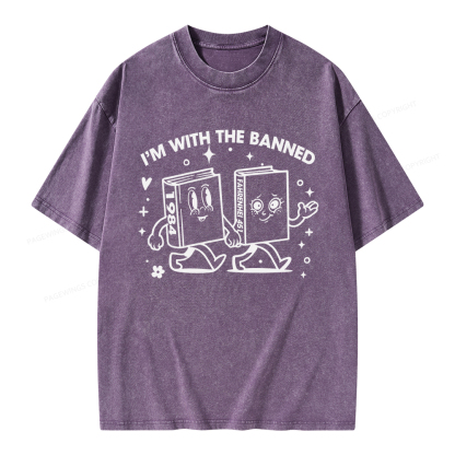 Pagewings I'm With The Banned Unisex Washed T-shirt