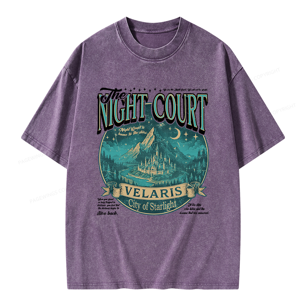 Pagewings The Night Court Unisex Washed T-shirt