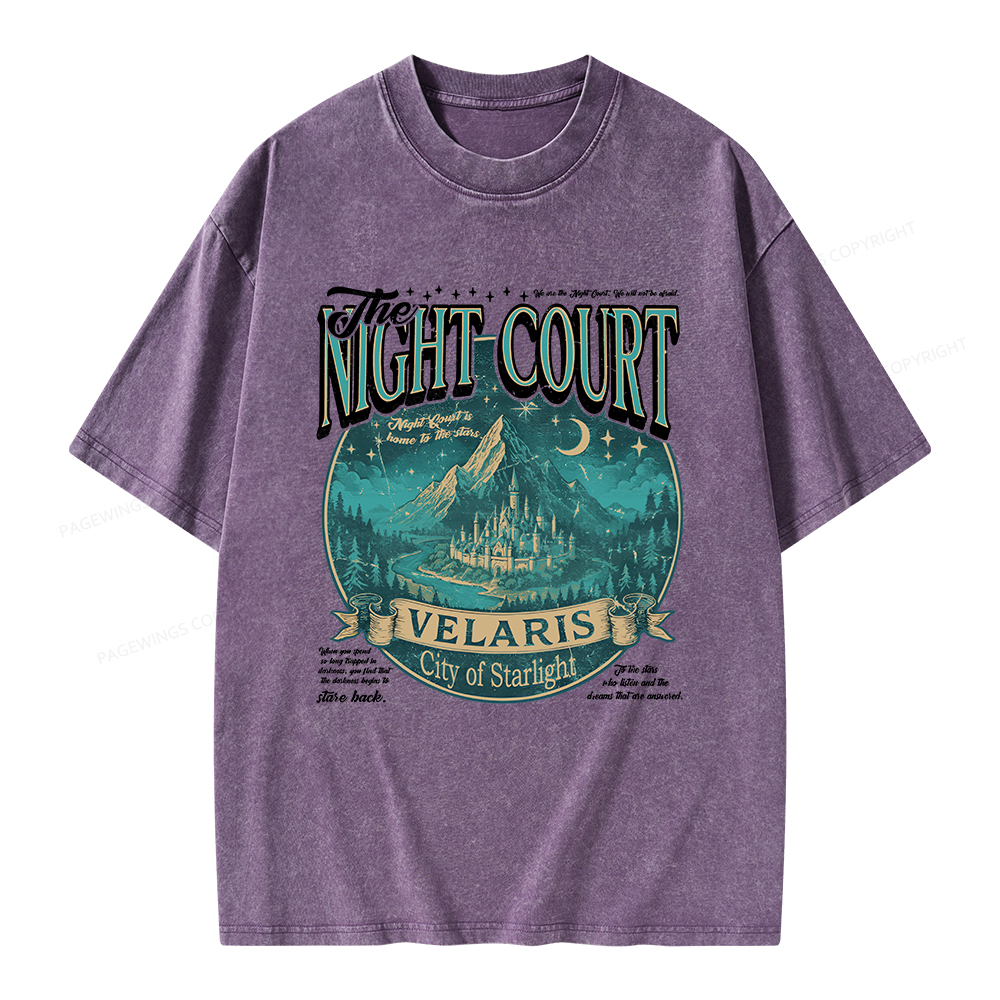 Pagewings The Night Court Unisex Washed T-shirt