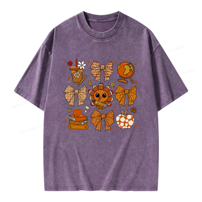 Pagewings Thanksgiving Fall Autumn Unisex Washed T-shirt