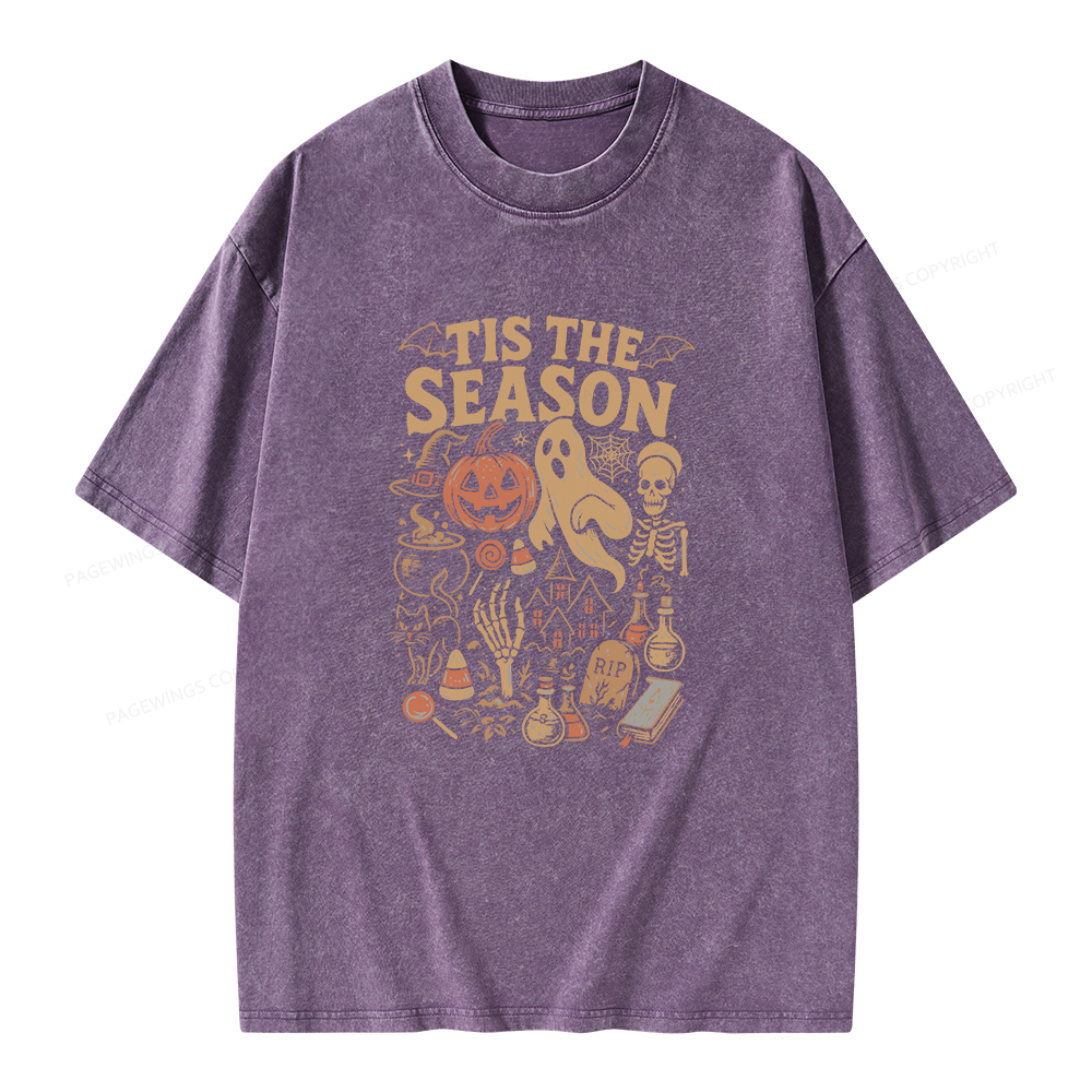 Pagewings Tis The Season Unisex Washed T-shirt