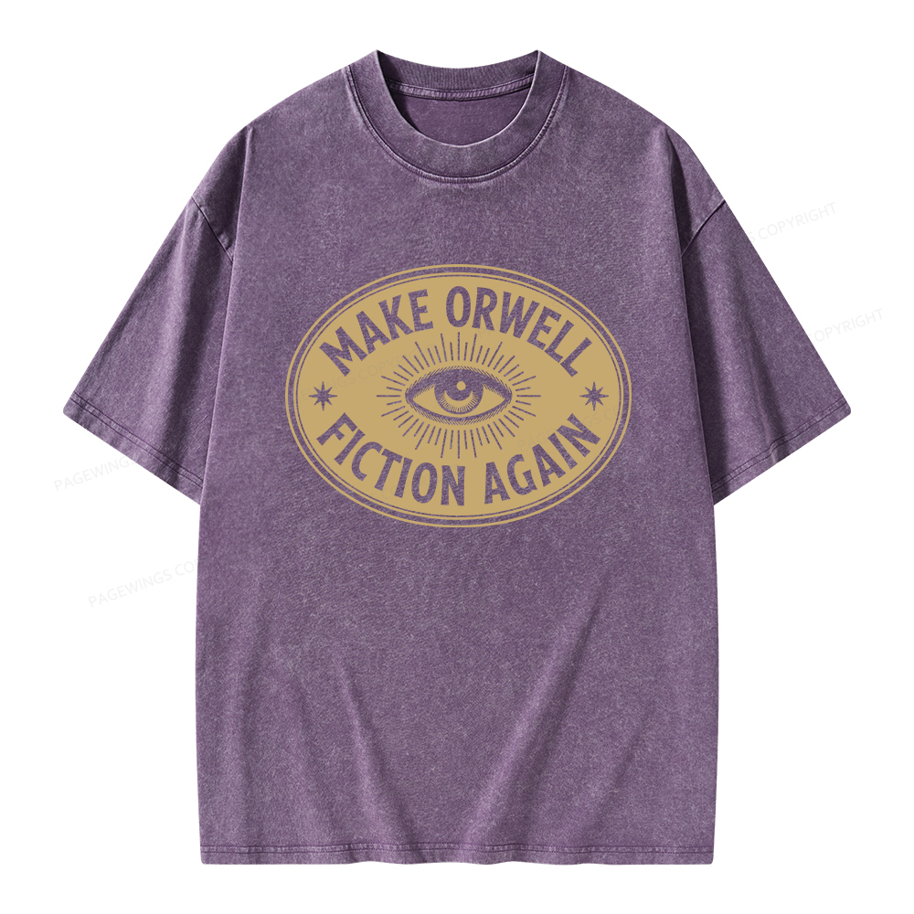 Pagewings Make Orwell Fiction Again Unisex Washed T-shirt