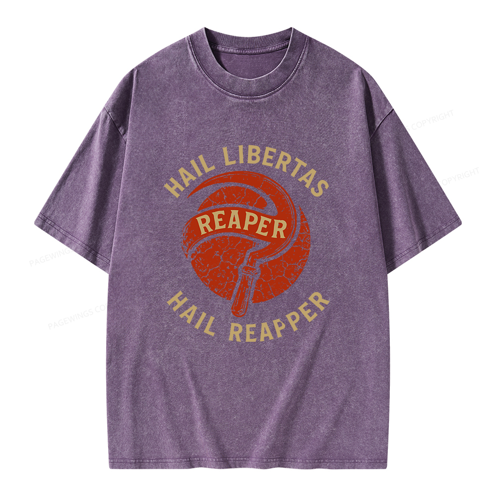 Pagewings Hail Libertas Hail Reaper Unisex Washed T-shirt