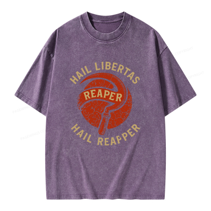 Pagewings Hail Libertas Hail Reaper Unisex Washed T-shirt