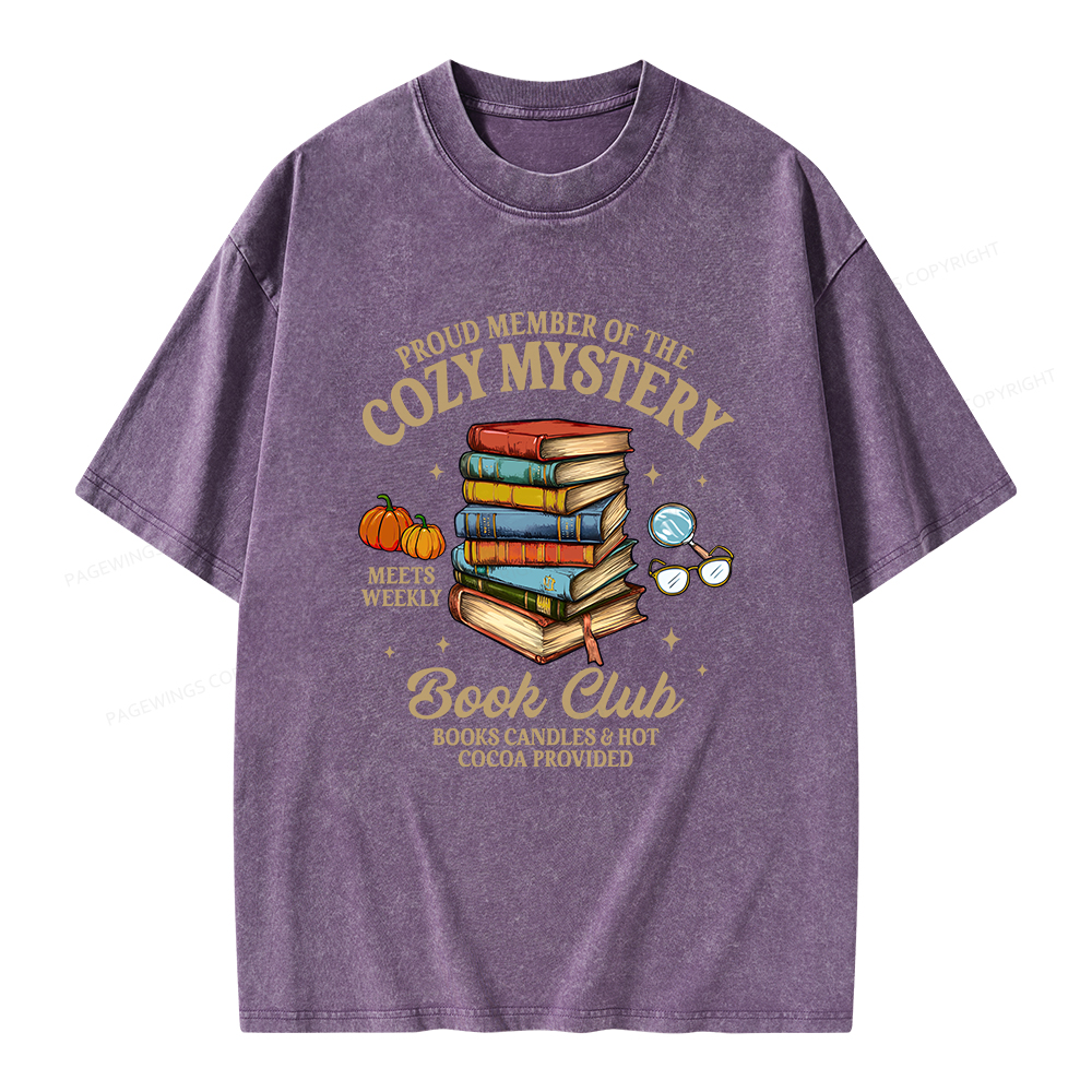 Pagewings Mystery Book Reader Unisex Washed T-shirt