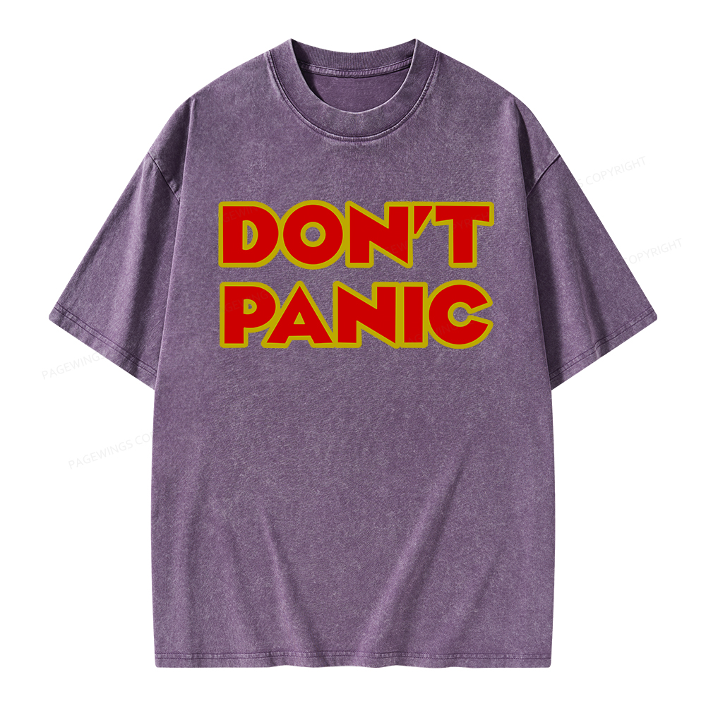 Pagewings Don't Panic  Unisex Washed T-shirt