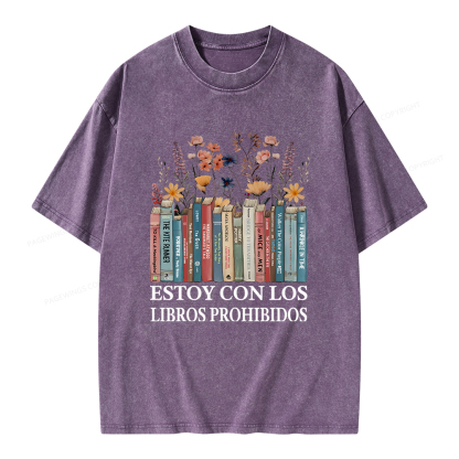 Pagewings I'm With The Banned Unisex Washed T-shirt