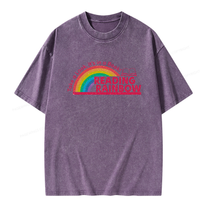 Pagewings Reading Rainbow Unisex Washed T-shirt