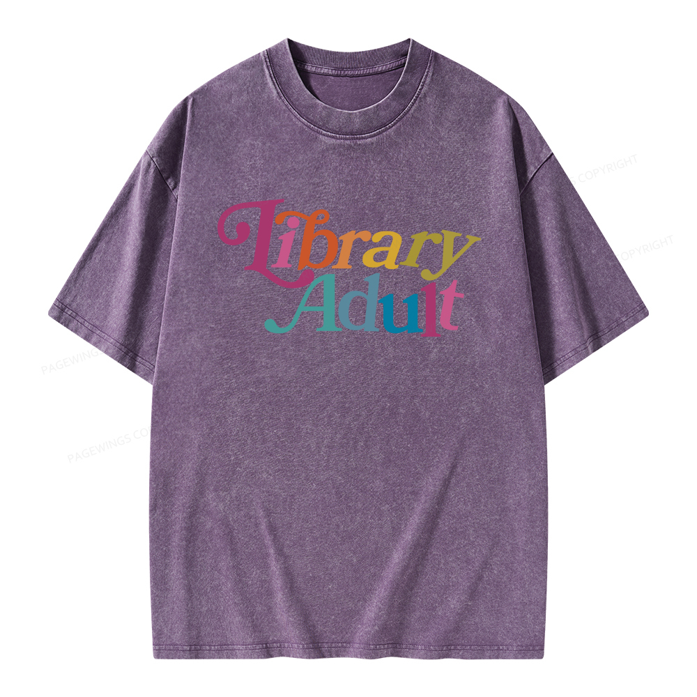 Pagewings Library Adult, Library Kid Unisex Washed T-shirt