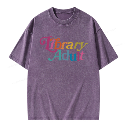 Pagewings Library Adult, Library Kid Unisex Washed T-shirt