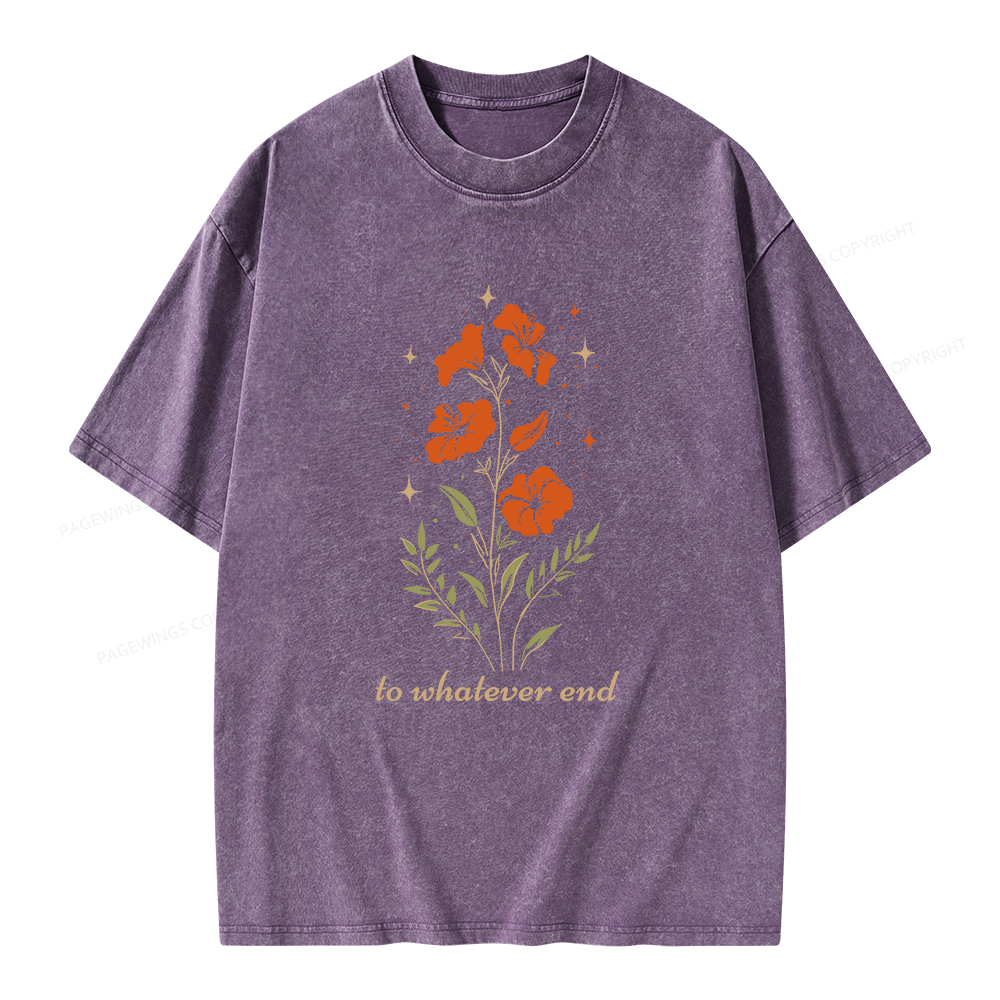 Pagewings Throne of Glass To Whatever End Unisex Washed T-shirt