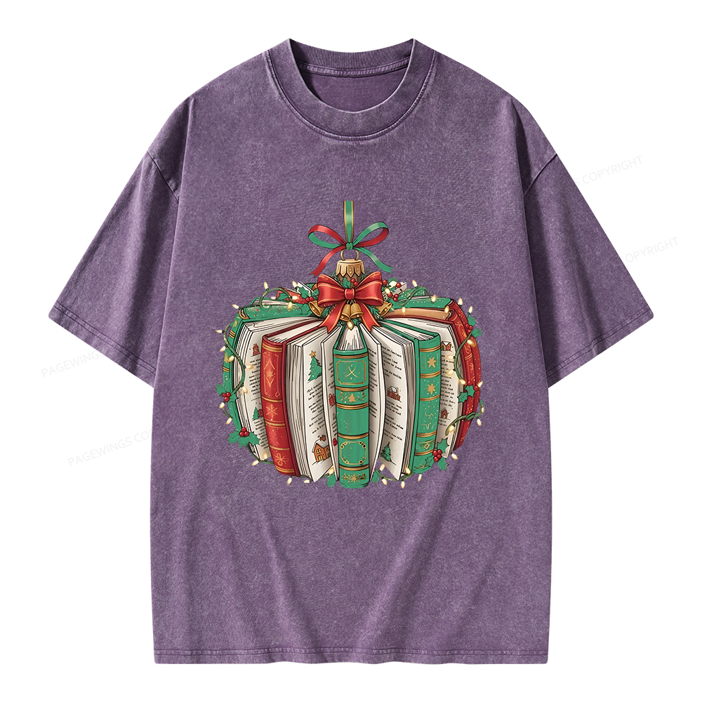 Pagewings Christmas Book Unisex Washed T-shirt
