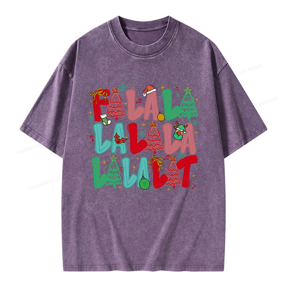 Pagewings Fa-la-la-la-la La-la-la-Lit Unisex Washed T-shirt