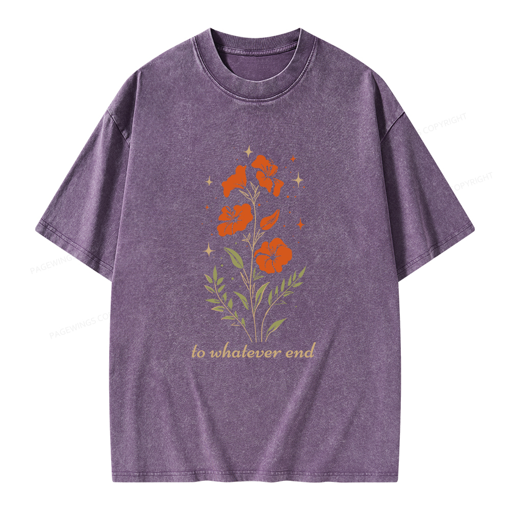 Pagewings Throne of Glass To Whatever End Unisex Washed T-shirt