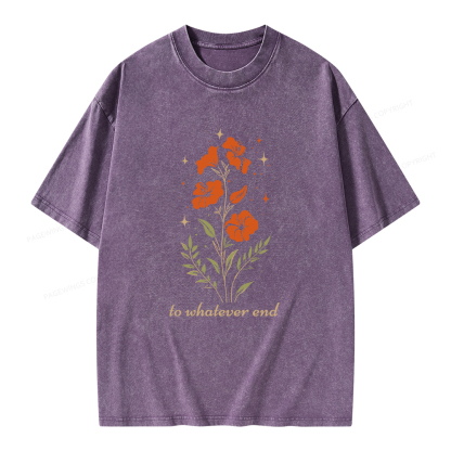 Pagewings Throne of Glass To Whatever End Unisex Washed T-shirt