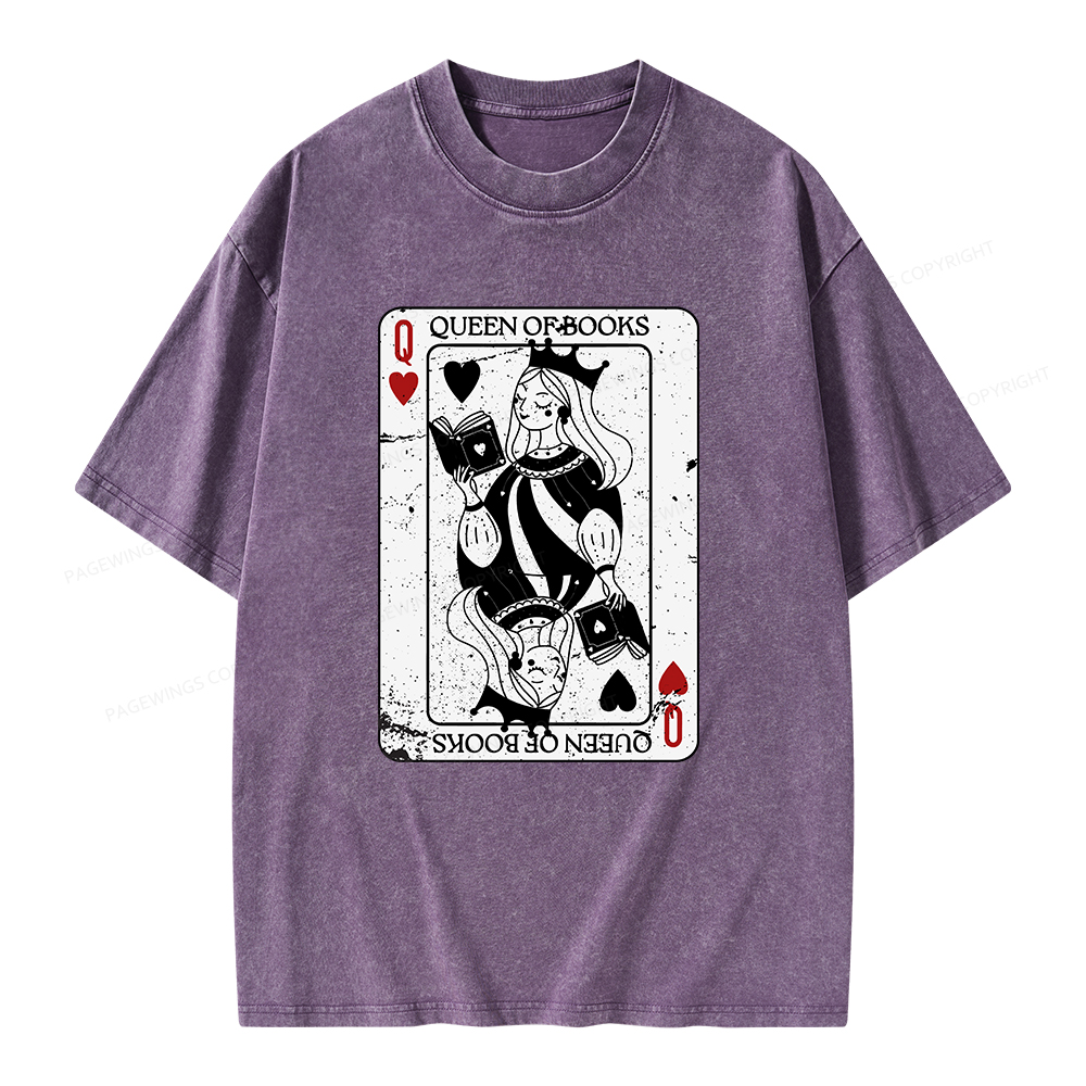 Pagewings Queen Of Books Unisex Washed T-shirt