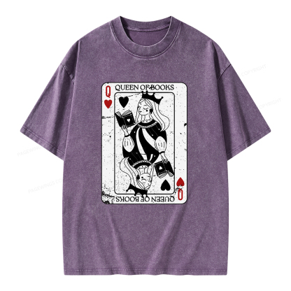 Pagewings Queen Of Books Unisex Washed T-shirt