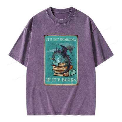 Pagewings It's Not Hoarding If It's Books Unisex Washed T-shirt