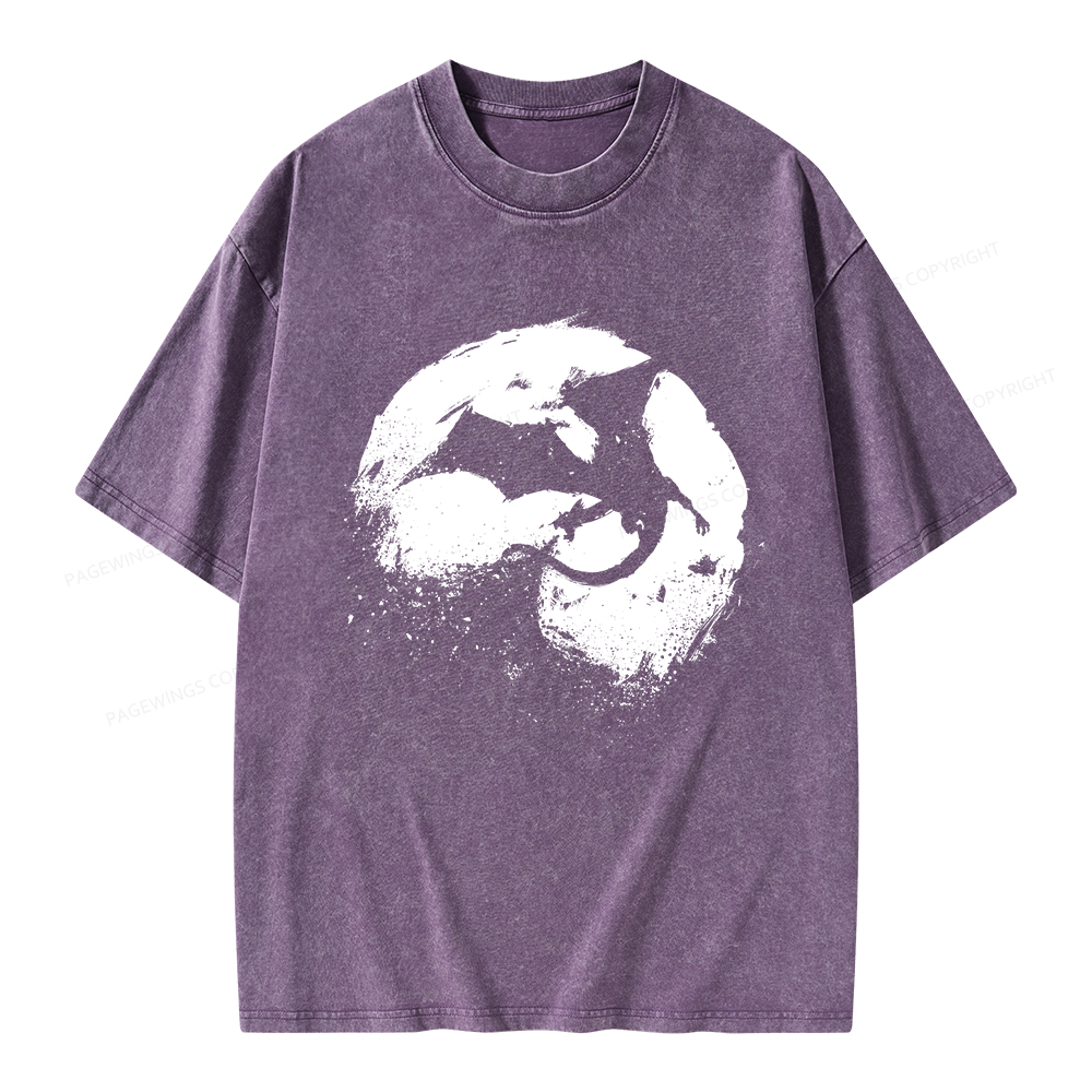 Pagewings Fantasy Book Dragon Unisex Washed T-shirt