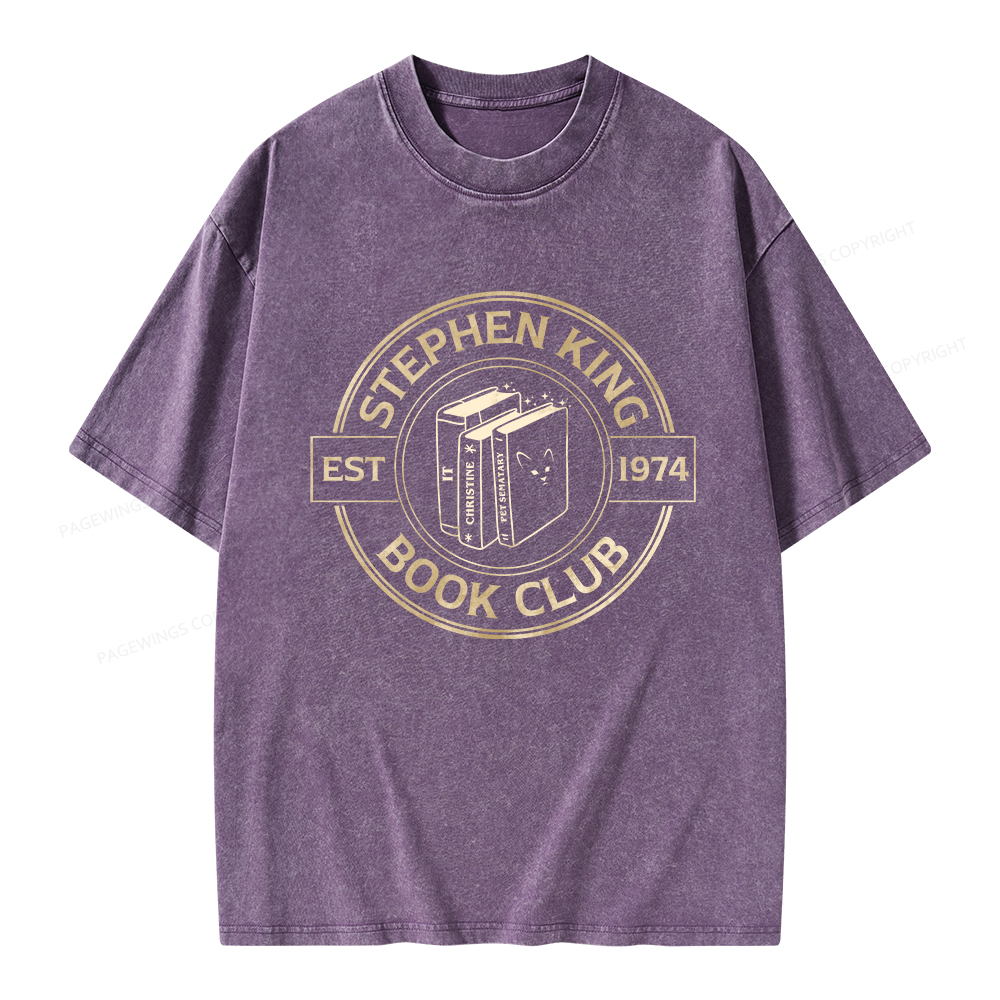Pagewings Stephen King Book Club Unisex Washed T-shirt