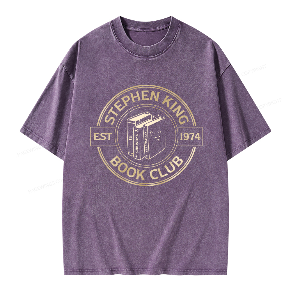 Pagewings Stephen King Book Club Unisex Washed T-shirt