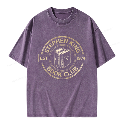 Pagewings Stephen King Book Club Unisex Washed T-shirt
