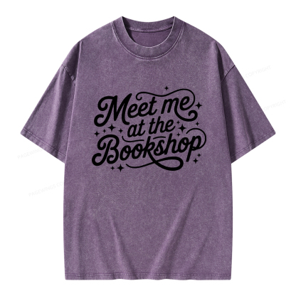 Pagewings Meet Me At The Bookshop Unisex Washed T-shirt