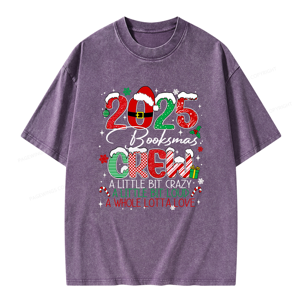 Pagewings Booksmas Crew Unisex Washed T-shirt