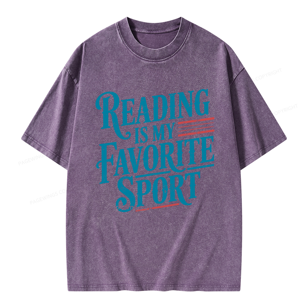 Pagewings Reading is My Favorite Sport Unisex Washed T-shirt