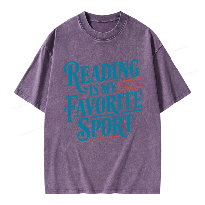 Pagewings Reading is My Favorite Sport Unisex Washed T-shirt