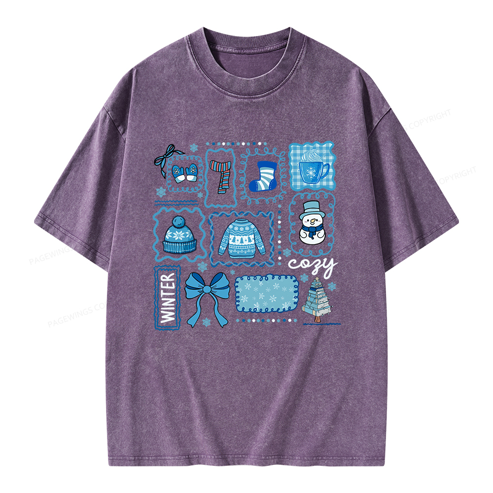 Pagewings Cozy Winter Unisex Washed T-shirt