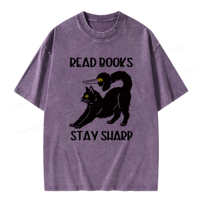 Pagewings Read Books Stay Sharp Unisex Washed T-shirt