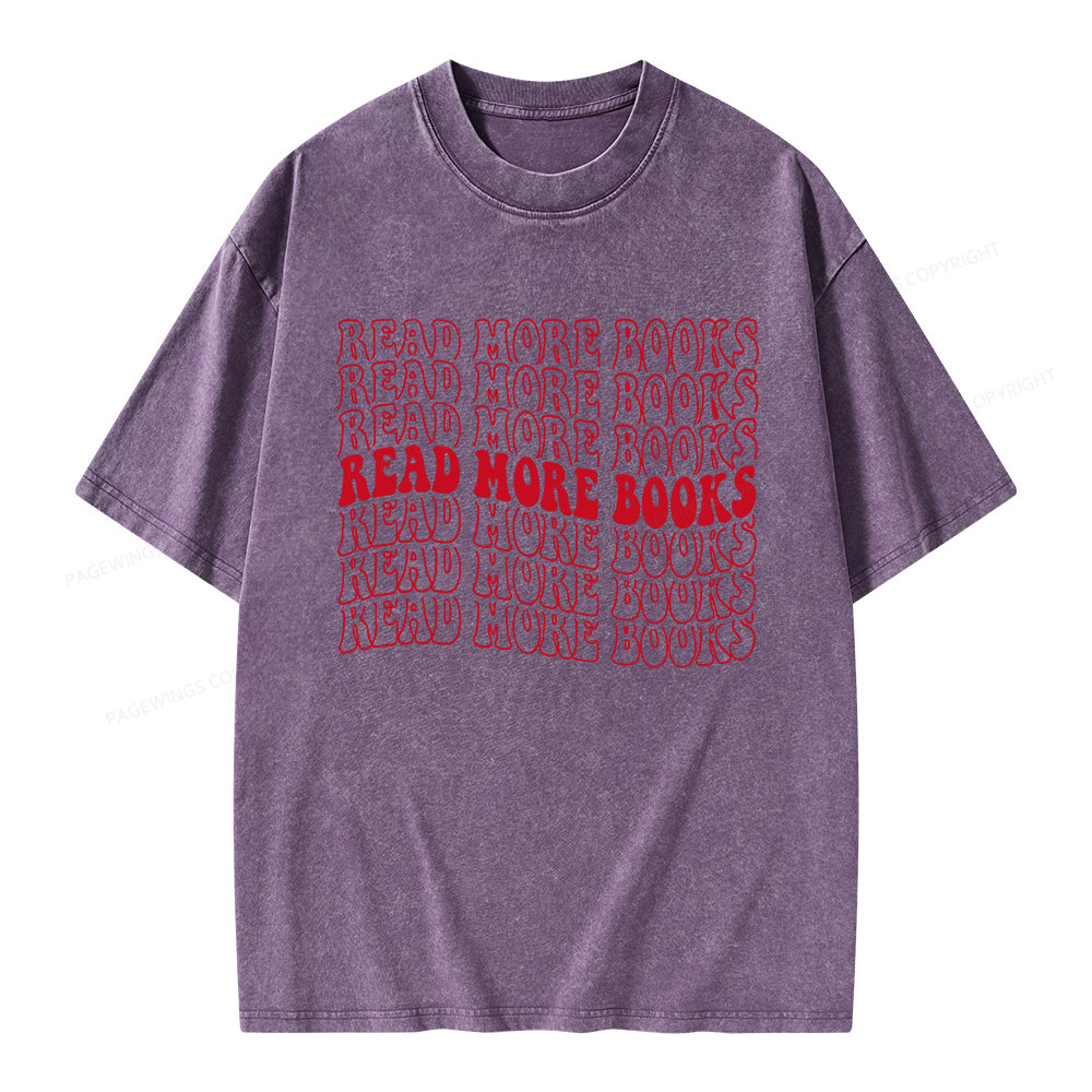 Pagewings  Read More Books Unisex Washed T-shirt