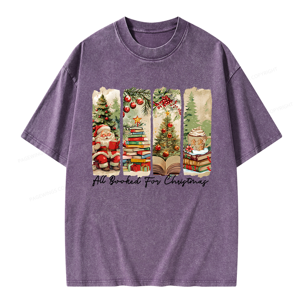 Pagewings All Booked for Christmas Unisex Washed T-shirt