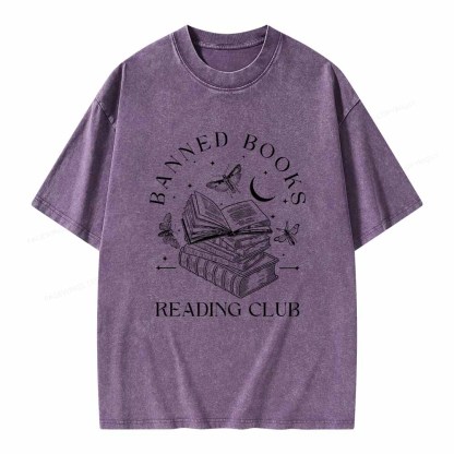 Pagewings Banned Book Reading Club Shirt Unisex Washed T-shirt
