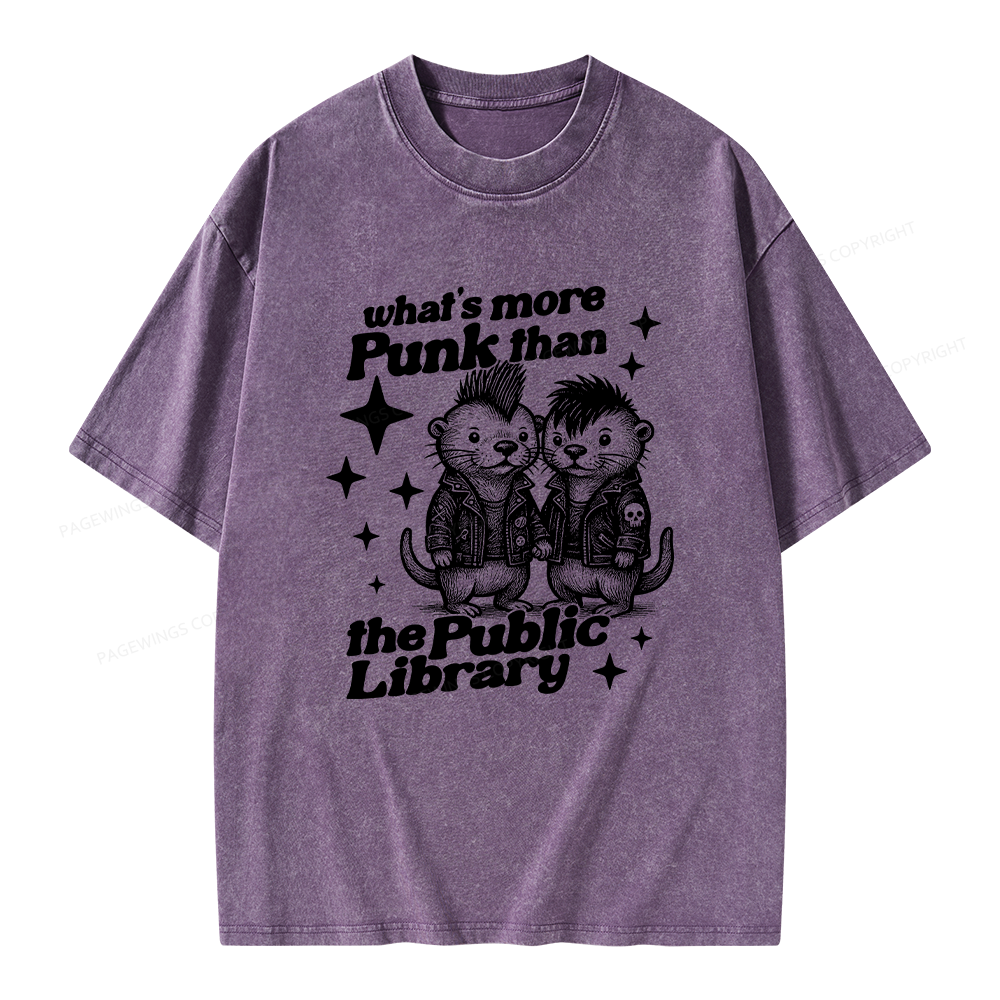 Pagewings What’s More Punk Than The Public Library Unisex Washed T-shirt