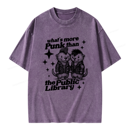 Pagewings What’s More Punk Than The Public Library Unisex Washed T-shirt
