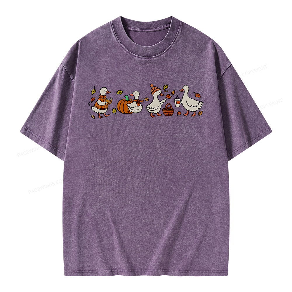 Pagewings Cozy Fall Thanksgiving Unisex Washed T-shirt