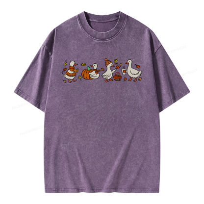 Pagewings Cozy Fall Thanksgiving Unisex Washed T-shirt