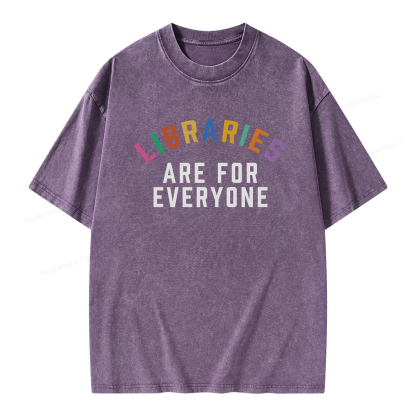 Pagewings Libraries Are For Everyone Unisex Washed T-shirt