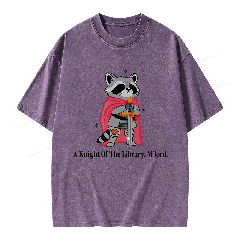 Pagewings A Knight Of The Library M’lord Unisex Washed T-shirt