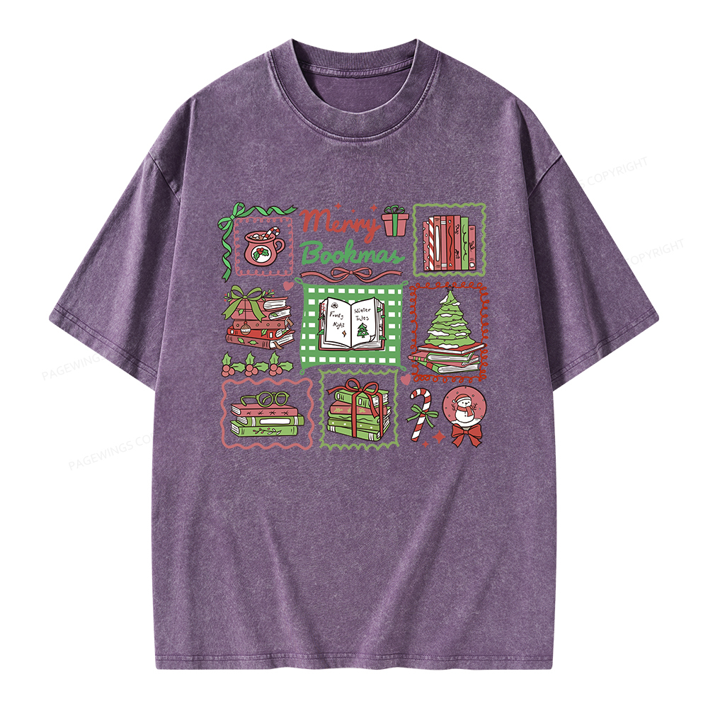 Pagewings Christmas Book Unisex Washed T-shirt