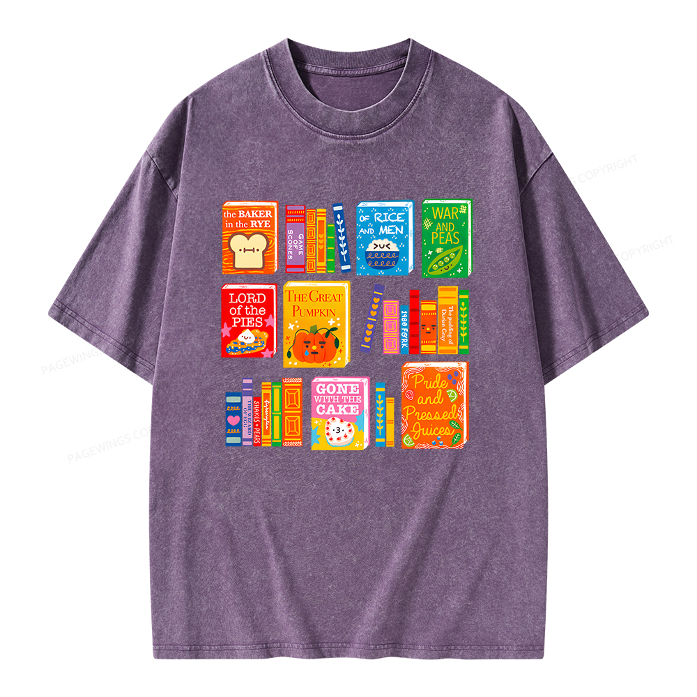 Pagewings Punny Books Unisex Washed T-shirt