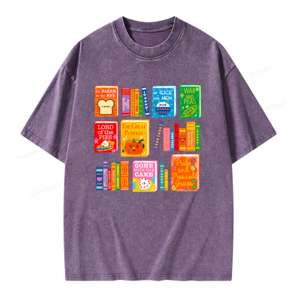 Pagewings Punny Books Unisex Washed T-shirt