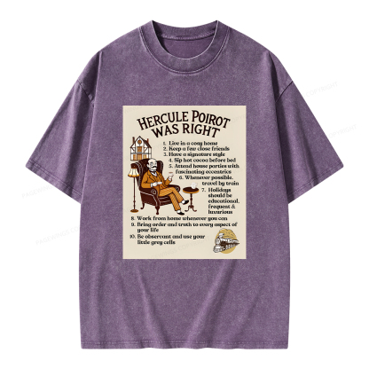 Pagewings Hercule Poirot was Right Unisex Washed T-shirt