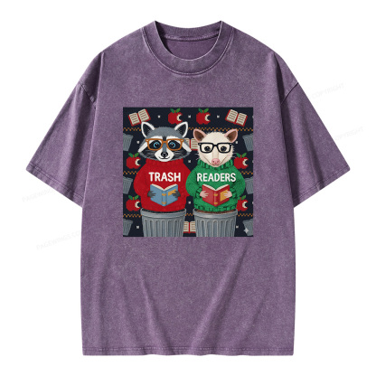 Pagewings Funny Book Lover Unisex Washed T-shirt