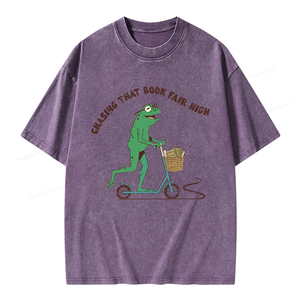 Pagewings Chasing That Book Fair High Unisex Washed T-shirt