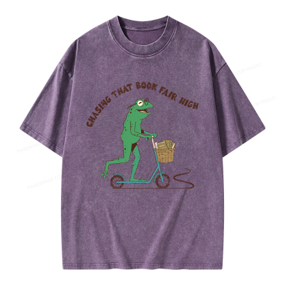Pagewings Chasing That Book Fair High Unisex Washed T-shirt