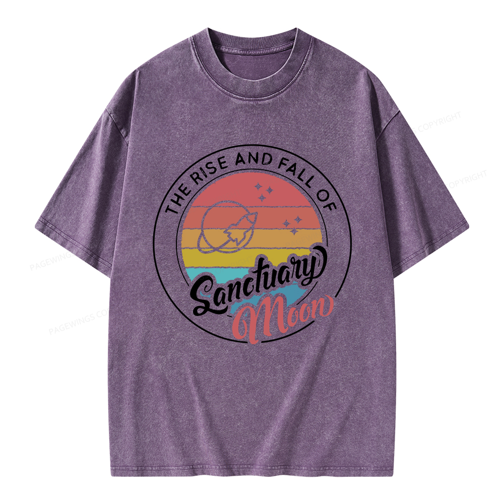 Pagewings The Rise and Fall of Sanctuary Moon Unisex Washed T-shirt