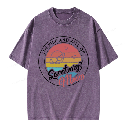 Pagewings The Rise and Fall of Sanctuary Moon Unisex Washed T-shirt